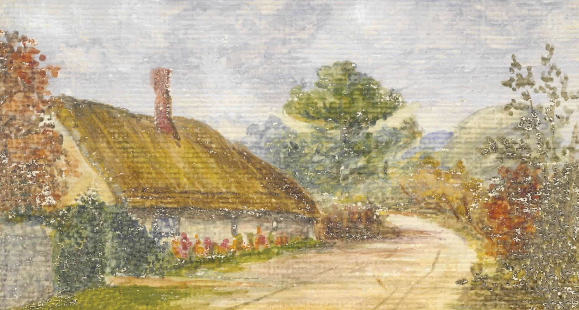 Binsted poorhouse painted by Charlotte Read